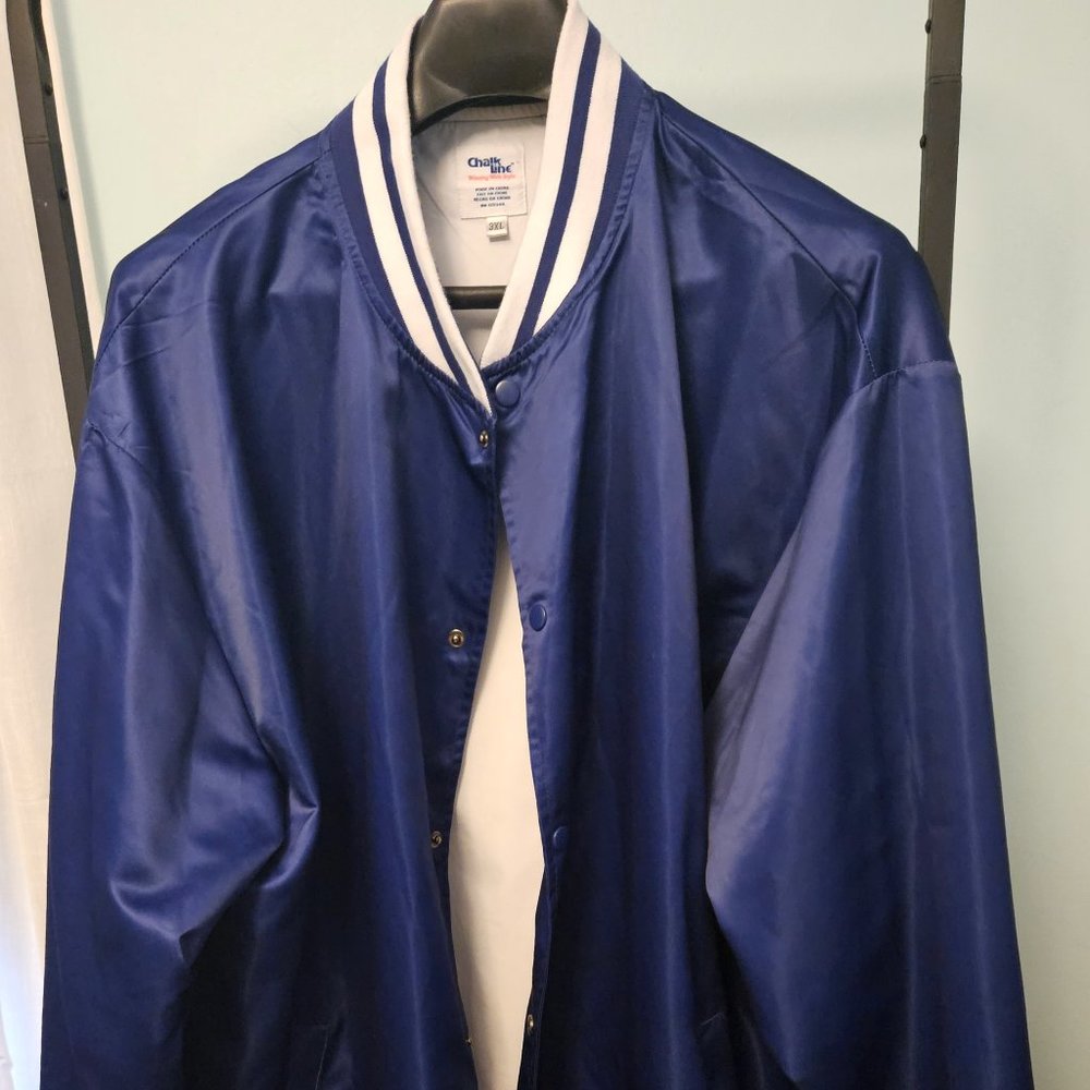 Men's Chalkline Indigo Blue Bomber Varsity Jacket 3XL